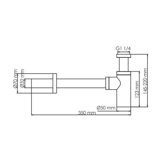Сифон для умывальника WasserKraft Wiese A172, оружейная сталь фото 2