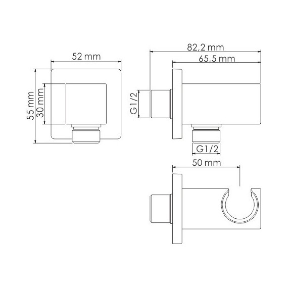 Шланговое подсоединение с держателем WasserKraft Wiese A186, оружейная сталь - 2 Шланговое подсоединение с держателем WasserKraft Wiese A186, оружейная сталь фото 2