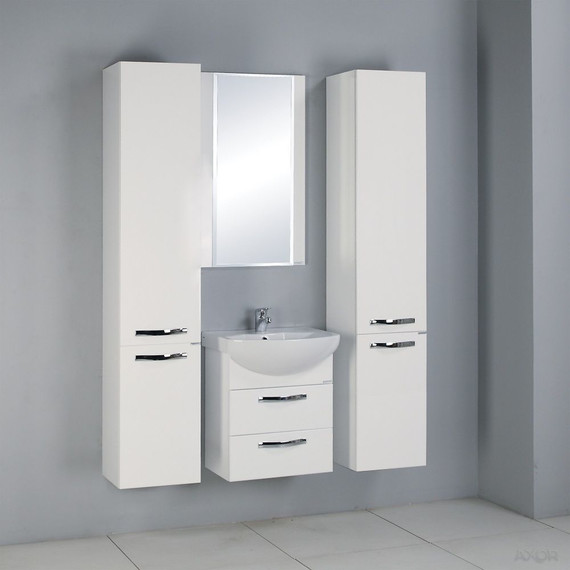 Тумба подвесная с раковиной Акватон Ария 50М см 1A1400K0AA010, белый фото 6