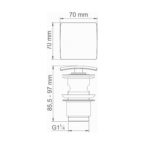 Донный клапан WasserKraft Abens A164, черный - 2 Донный клапан WasserKraft Abens A164, черный фото 2