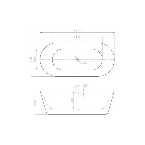 Ванна отдельностоящая BelBagno BB306-1775 175х80 см, Размер - мм: 1750х800 - 5 Ванна отдельностоящая BelBagno BB306-1775 175х80 см, Размер - мм: 1750х800 фото 5