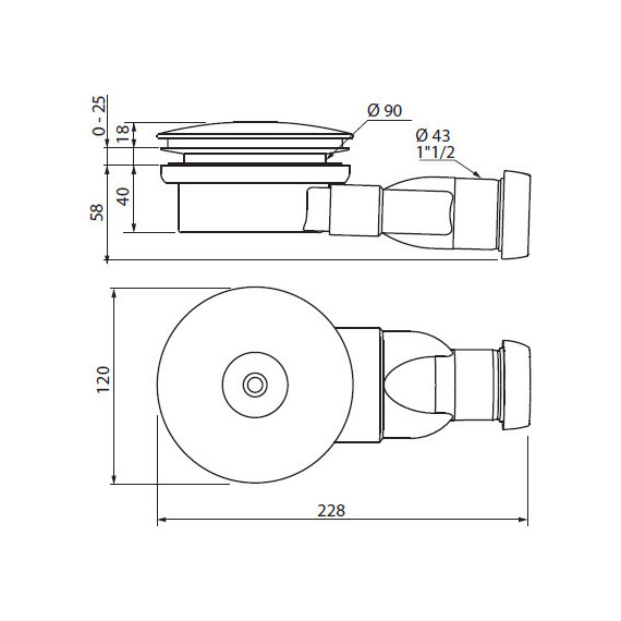 Сифон для душевого поддона Cezares CZR-02-90 фото 2