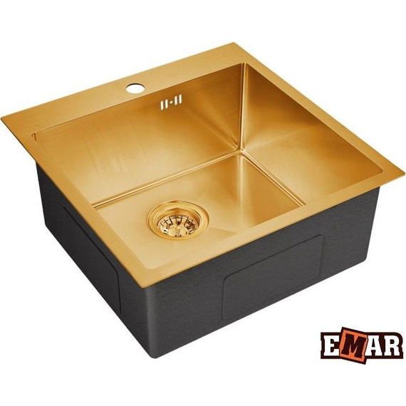 Кухонная мойка Emar EMB-116 1,2 мм, золото, Цвет производителя: золото фото 