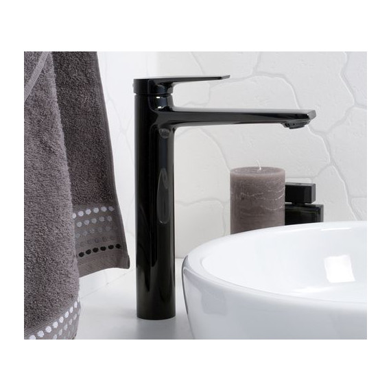 Смеситель для раковины высокий WasserKraft Glan 6603H, черный фото 4