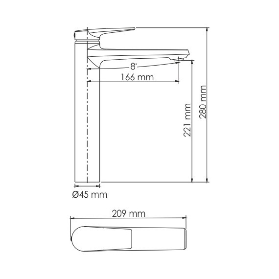 Смеситель для раковины высокий WasserKraft Glan 6603H, черный фото 7