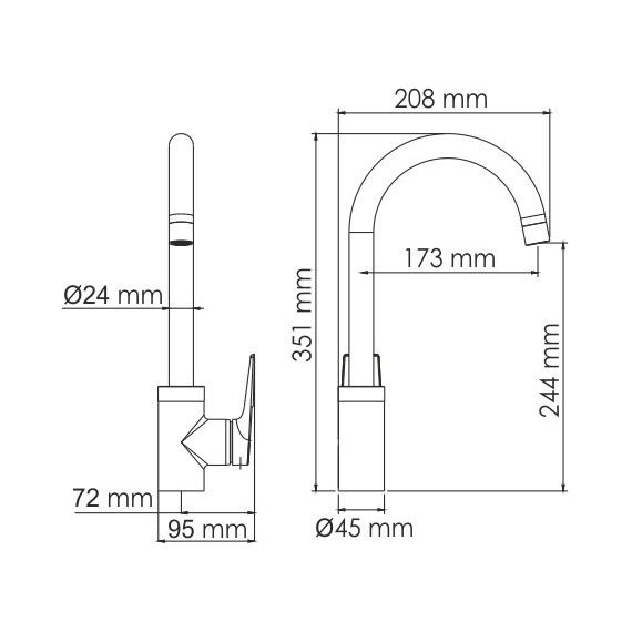 Смеситель для кухни WasserKraft Glan 6607, черный фото 8