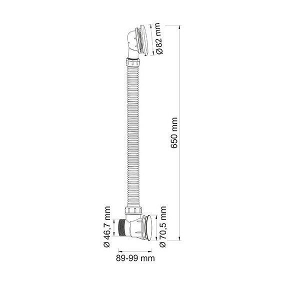 Сифон для ванны WasserKraft Glan A204, черный фото 2