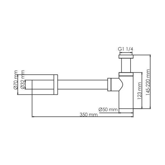 Сифон для умывальника WasserKraft Glan A171, черный фото 2