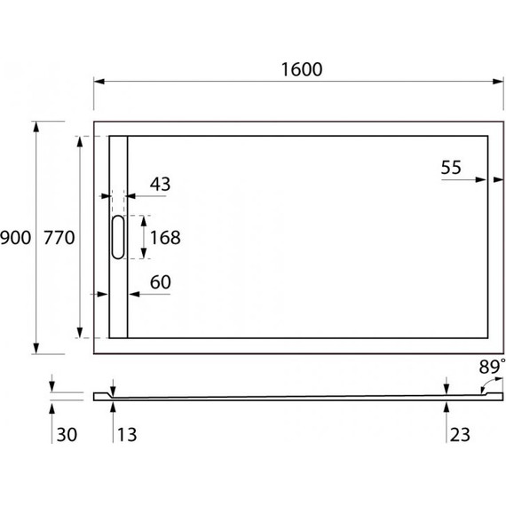 Мраморный поддон Cezares TRAY-AS-AH-160/90-30-W 160х90 см фото 4