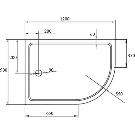 Поддон SMC Cezares TRAY-M-RH-120/90-550-35-W-L 120х90 см - 3 Поддон SMC Cezares TRAY-M-RH-120/90-550-35-W-L 120х90 см фото 3