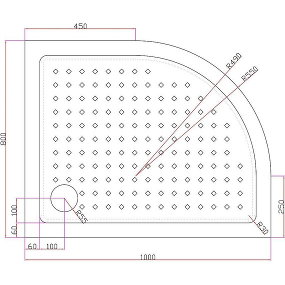 Акриловый поддон Cezares TRAY-A-RH-100/80-550-15-W-R 100х80 см фото 3