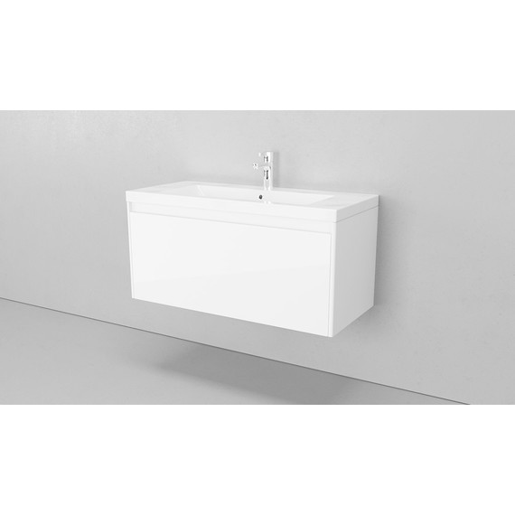 Тумба подвесная с раковиной Velvex Klaufs 100 см tpKLA.100.1Y.NEW-616.216, белый фото 4