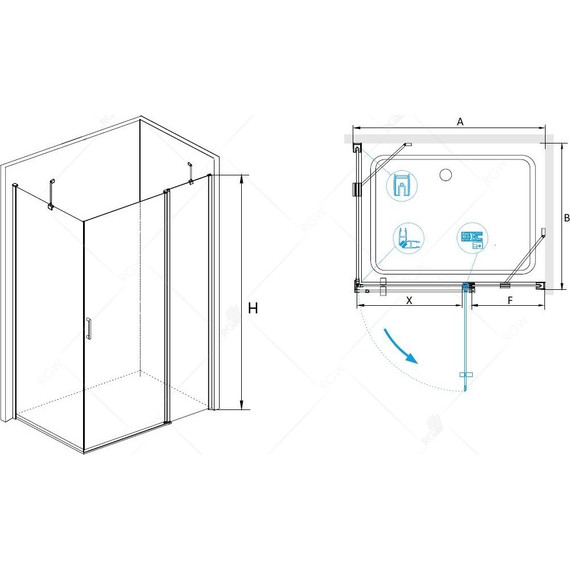 Душевое ограждение RGW LE-44 110х120 см 06124412-11, хром/прозрачное фото 3