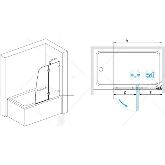 Шторка для ванны RGW SC-13 90 см 01111309-11, хром/прозрачное - 3 Шторка для ванны RGW SC-13 90 см 01111309-11, хром/прозрачное фото 3