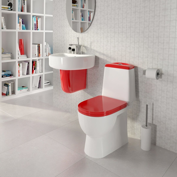 Унитаз-компакт Sanita Luxe Best Luxe WC.CC/Best/2-DM/RED.G/S1 с крышкой микролифт (цвет красный) фото 4