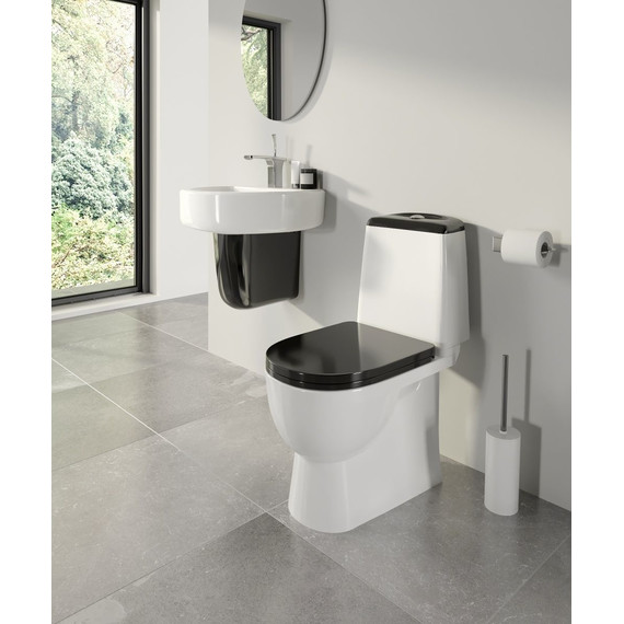 Унитаз-компакт Sanita Luxe Best Luxe WC.CC/Best/2-DM/BLK.G/S1 с крышкой микролифт (цвет чёрный) фото 2