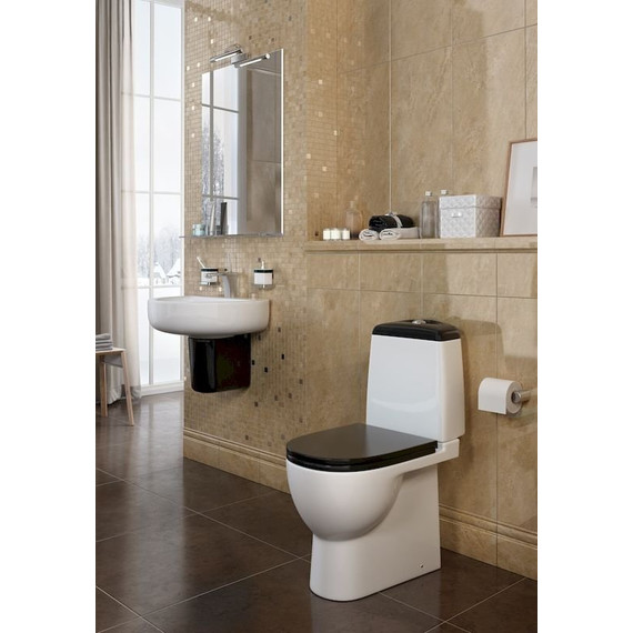 Унитаз-компакт Sanita Luxe Best Luxe WC.CC/Best/2-DM/BLK.G/S1 с крышкой микролифт (цвет чёрный) фото 4