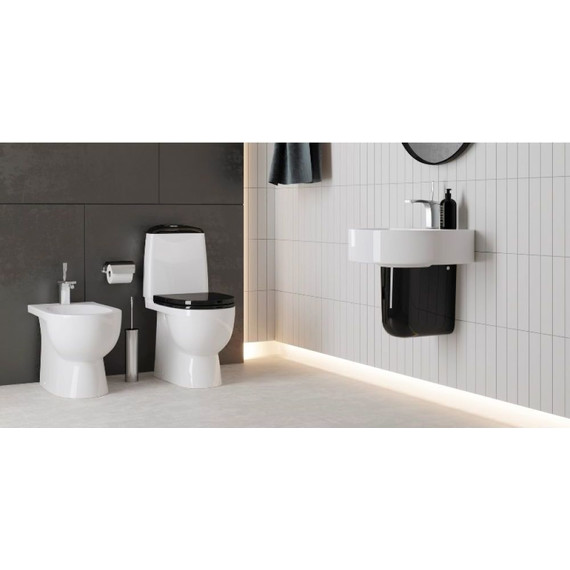 Унитаз-компакт Sanita Luxe Best Luxe WC.CC/Best/2-DM/BLK.G/S1 с крышкой микролифт (цвет чёрный) фото 5