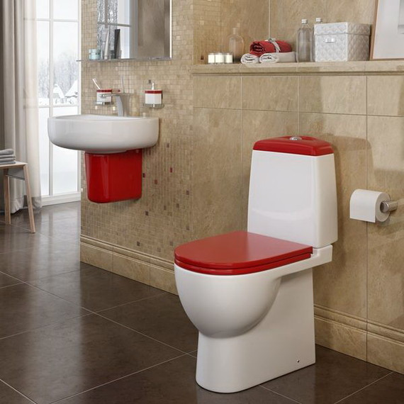 Унитаз-компакт Sanita Luxe Best Luxe WC.CC/Best/2-DM/RED.G/S1 с крышкой микролифт (цвет красный) фото 3