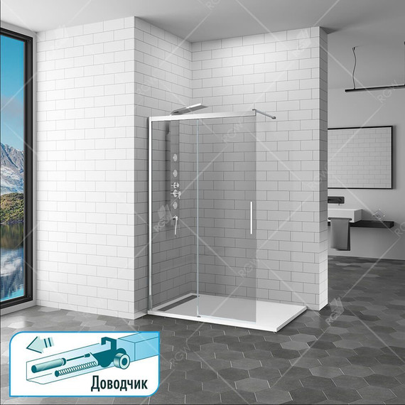Душевая перегородка RGW WA-13 120х195 см 34101312-11 с кронштейном в комплекте, хром/прозрачное - 3 Душевая перегородка RGW WA-13 120х195 см 34101312-11 с кронштейном в комплекте, хром/прозрачное фото 3