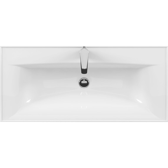 Тумба подвесная с раковиной Акватон Римини 100 см 1A2328K3RN010, белый фото 6