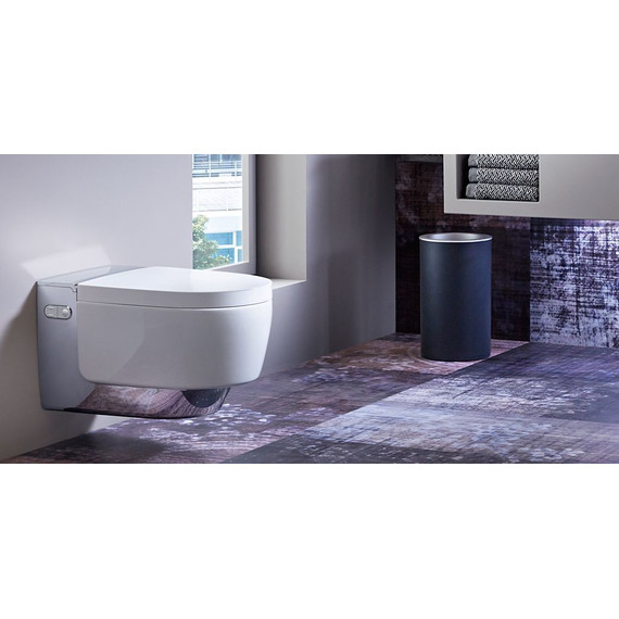 Унитаз-биде подвесной безободковый импульсный Geberit AquaClean Mera Comfort 146.214.21.1 с крышкой микролифт, белый/хром фото 8