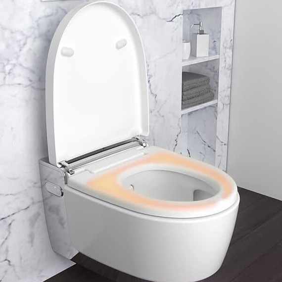 Унитаз-биде подвесной безободковый импульсный Geberit AquaClean Mera Comfort 146.214.21.1 с крышкой микролифт, белый/хром фото 6
