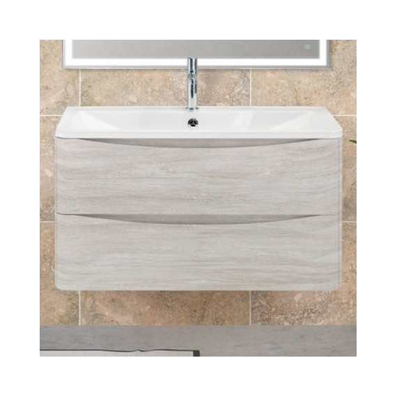 Тумба подвесная с раковиной BelBagno ACQUA-800-2C-SO-RVB 80 см, Rovere Vintage Bianco, Цвет фасада: Rovere Vintage Bianco фото 