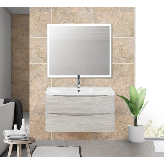 Тумба подвесная с раковиной BelBagno ACQUA-1000-2C-SO-RVB 100 см, Rovere Vintage Bianco, Цвет фасада: Rovere Vintage Bianco - 2 Тумба подвесная с раковиной BelBagno ACQUA-1000-2C-SO-RVB 100 см, Rovere Vintage Bianco, Цвет фасада: Rovere Vintage Bianco фото 2