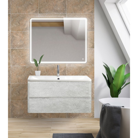 Тумба подвесная с раковиной BelBagno ALBANO-1000-2C-SO-CVG 100 см, Cemento Verona Grigio, Цвет фасада: Cemento Verona Grigio - 2 Тумба подвесная с раковиной BelBagno ALBANO-1000-2C-SO-CVG 100 см, Cemento Verona Grigio, Цвет фасада: Cemento Verona Grigio фото 2