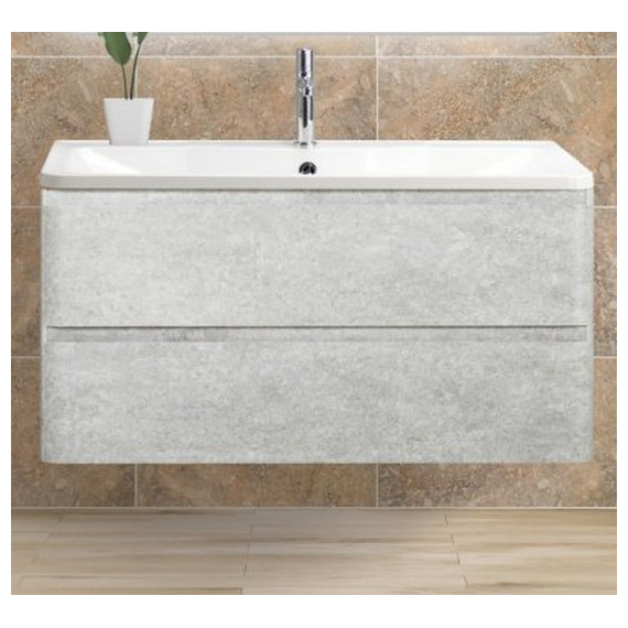 Тумба подвесная с раковиной BelBagno ALBANO-800-2C-SO-CVG 80 см, Cemento Verona Grigio, Цвет фасада: Cemento Verona Grigio фото 