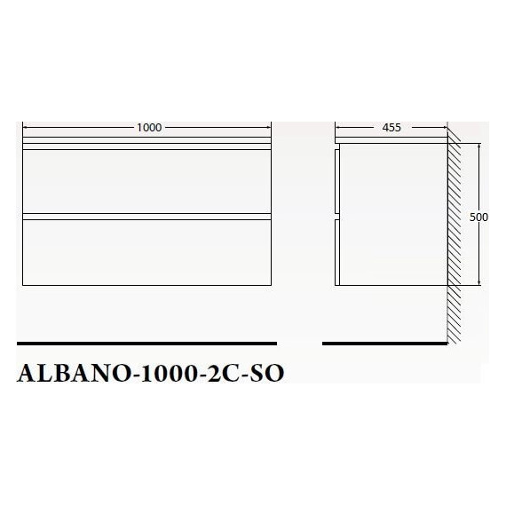 Тумба подвесная с раковиной BelBagno ALBANO-1000-2C-SO-RNG 100 см, Rovere Nature Grigio, Цвет фасада: Rovere Nature Grigio фото 6
