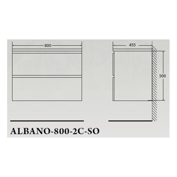 Тумба подвесная с раковиной BelBagno ALBANO-800-2C-SO-RNG 80 см, Rovere Nature Grigio, Цвет фасада: Rovere Nature Grigio фото 5