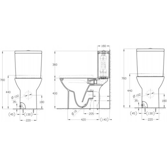 Унитаз-компакт Roca Debba Round Rimless 34299P00Y - 5 Унитаз-компакт Roca Debba Round Rimless 34299P00Y фото 5