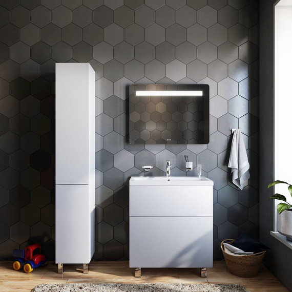 Тумба напольная с раковиной AM.PM Gem 75 см M90FSX07522WG32, белый, Цвет фасада: белый - 3 Тумба напольная с раковиной AM.PM Gem 75 см M90FSX07522WG32, белый, Цвет фасада: белый фото 3