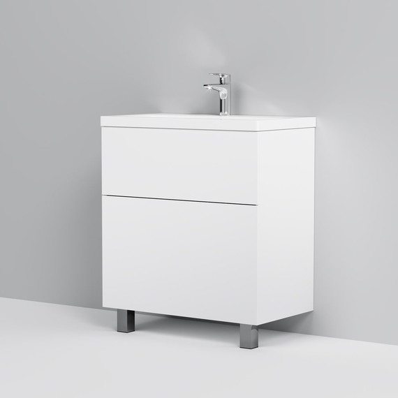 Тумба напольная с раковиной AM.PM Gem 75 см M90FSX07522WG32, белый, Цвет фасада: белый - 5 Тумба напольная с раковиной AM.PM Gem 75 см M90FSX07522WG32, белый, Цвет фасада: белый фото 5