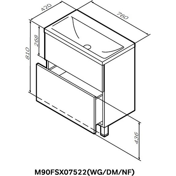 Тумба напольная с раковиной AM.PM Gem 75 см M90FSX07522WG32, белый, Цвет фасада: белый - 11 Тумба напольная с раковиной AM.PM Gem 75 см M90FSX07522WG32, белый, Цвет фасада: белый фото 11