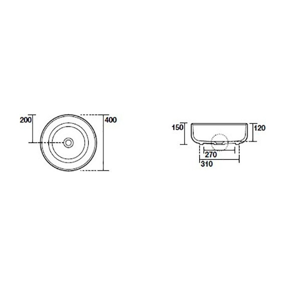 Раковина-чаша Kerasan Nolita 40 см 534430*0, белый матовый фото 2