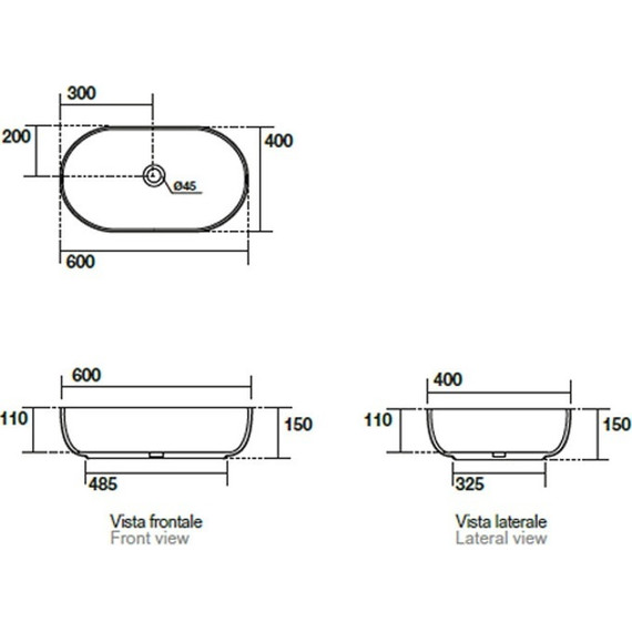 Раковина-чаша Kerasan Nolita 60 см 534388*0, bruno matt фото 2