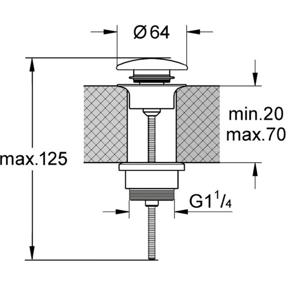 Донный клапан Kerasan Nolita 923388, bruno matt фото 2