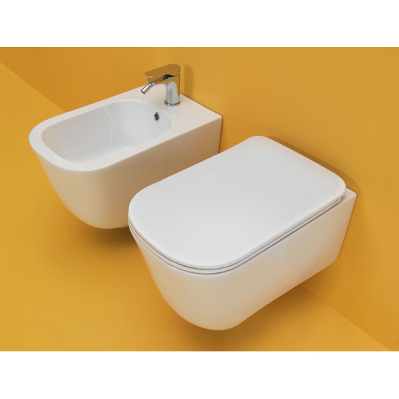 Биде подвесное Kerasan Tribeca 512530, белый матовый - 2 Биде подвесное Kerasan Tribeca 512530, белый матовый фото 2