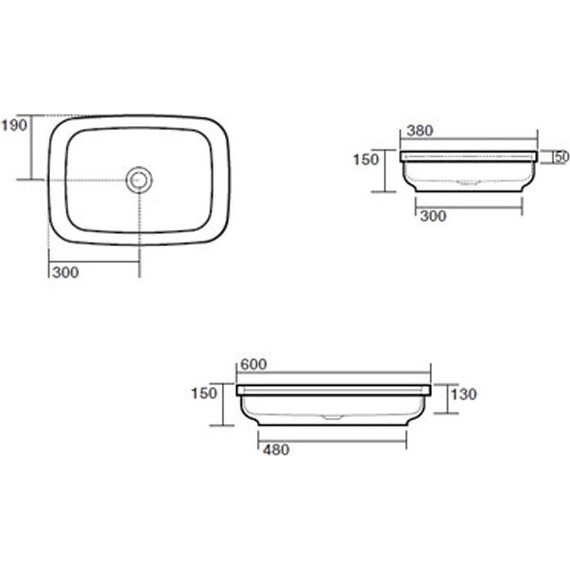 Раковина врезная на столешницу Kerasan Tribeca 60 см 514375*0, borgogna matt фото 3
