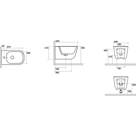 Биде подвесное Kerasan Tribeca 512530, белый матовый - 4 Биде подвесное Kerasan Tribeca 512530, белый матовый фото 4