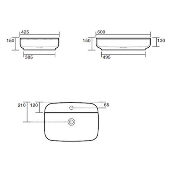 Раковина-чаша Kerasan Tribeca 60 см 514001*1 фото 6