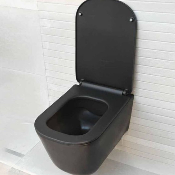 Унитаз подвесной безободковый Kerasan Tribeca 511431, черный матовый фото 2