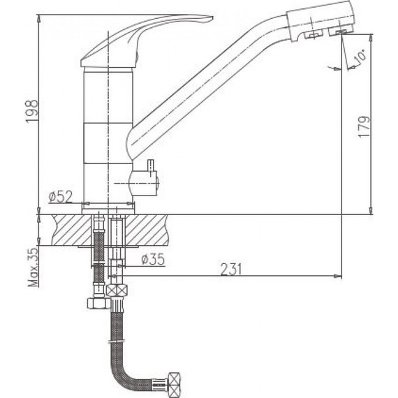 Смеситель для кухни Haiba HB4321-5, сатин - 2 Смеситель для кухни Haiba HB4321-5, сатин фото 2
