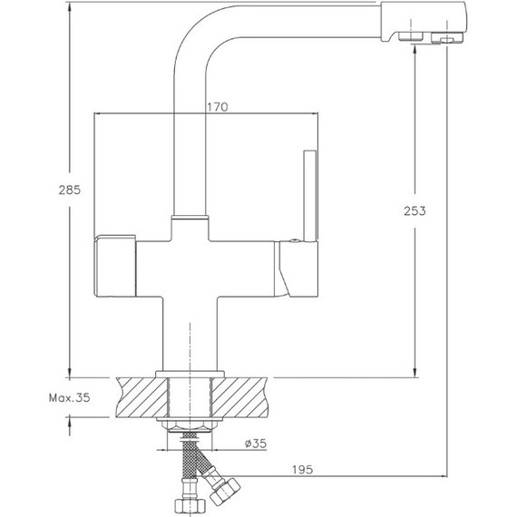 Смеситель для кухни Haiba HB70088 - 2 Смеситель для кухни Haiba HB70088 фото 2