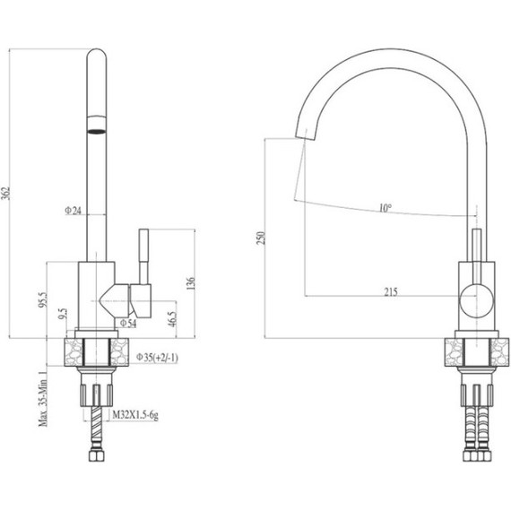 Смеситель для кухни Haiba HB72304-3 - 2 Смеситель для кухни Haiba HB72304-3 фото 2