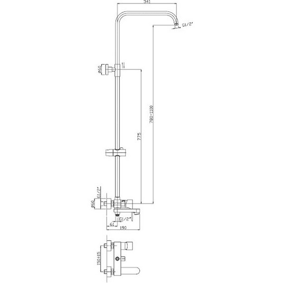 Душевая стойка Haiba HB2401 - 6 Душевая стойка Haiba HB2401 фото 6