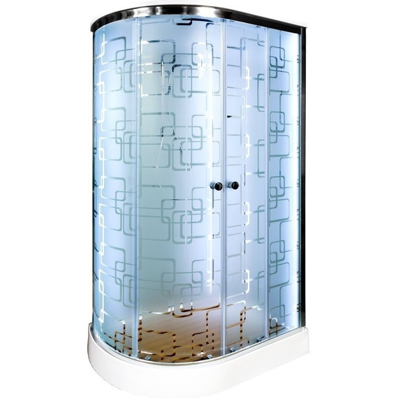 Гидробокс Deto EM1511RLed 110х80 см, хром/узор (безсиликоновая сборка) фото 2
